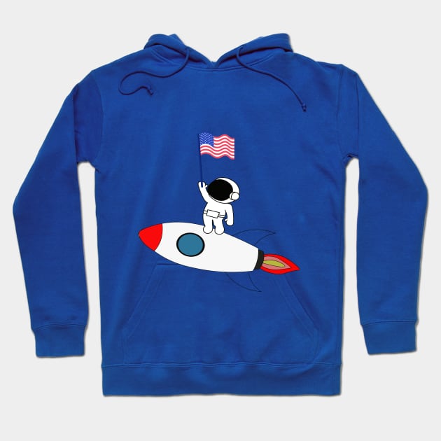 usa flag on rocket Hoodie by saber fahid 